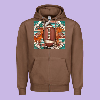 American Football Serape Glittertumbler Zipper Hoodie Designed By Jasminsmagicworld