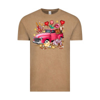 Vintage Coffee valentine's day truck farm animals Vintage Tee - FaDigitalArtStudio