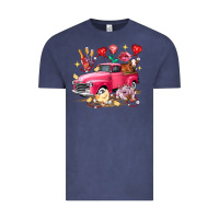 Vintage Denim valentine's day truck farm animals Vintage Tee - FaDigitalArtStudio