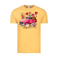 Vintage Mustard valentine's day truck farm animals Vintage Tee - FaDigitalArtStudio
