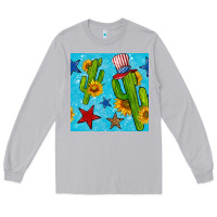 Moon Dust 4th of july cacti seamless pattern Long Sleeve Tee - BundleAndBundleShop