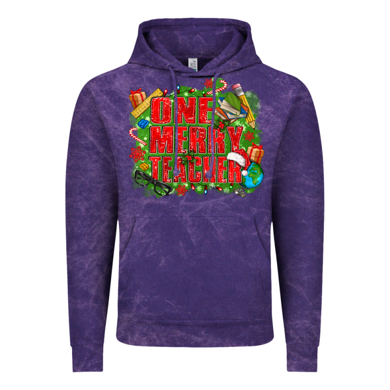 One Merry Teacher Vintage Hoodie by texasbilliewilder | Teevron