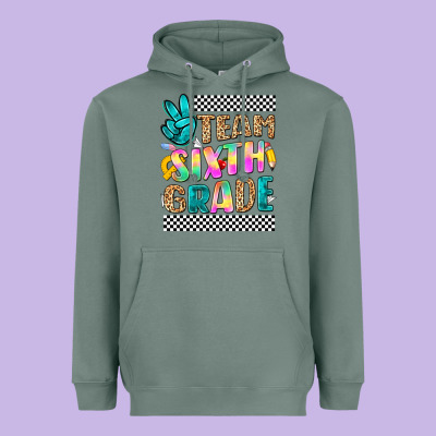 Team Sixth Grade Heavyweight Hoodie Designed By Nancycooperartshop