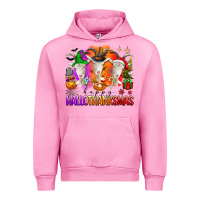 Fuchsia Pink happy hallothanksmas goats Urban Hoodie - texasbilliewilder