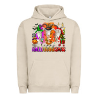 Pigment French Oak happy hallothanksmas goats Urban Hoodie - texasbilliewilder