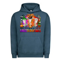 Pigment Midnight Navy happy hallothanksmas goats Urban Hoodie - texasbilliewilder