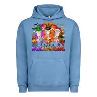 Pigment Pebble Blue happy hallothanksmas goats Urban Hoodie - texasbilliewilder