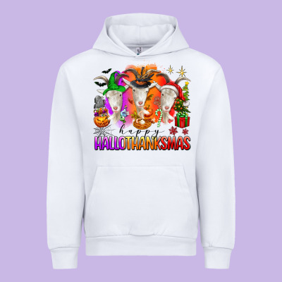 Happy Hallothanksmas Goats Urban Hoodie Designed By Texasbilliewilder