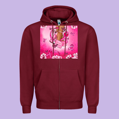 Breast Cancer Diva Zipper Hoodie Designed By Nancycooperartshop