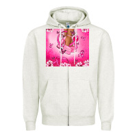 Oatmeal Heather Breast Cancer diva Zipper Hoodie - NancyCooperArtShop