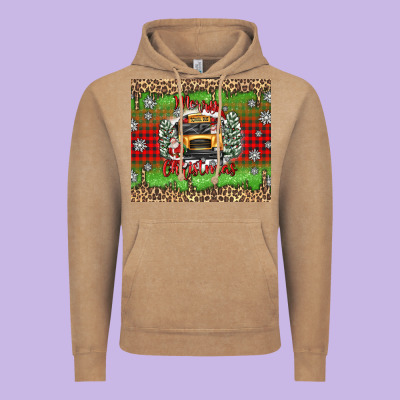 Christmas School Bus Vintage Hoodie Designed By Texasbilliewilder