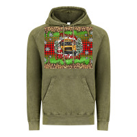 Vintage Olive Christmas school bus Vintage Hoodie - texasbilliewilder