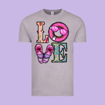 Love Summer Vintage Tee Designed By Cowhidedigitalart