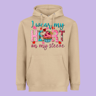 I Wear My Heart On My Sleeve Heavyweight Hoodie Designed By Nancycooperartshop