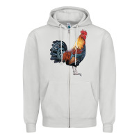 Dove Grey New Hampshire Red Rooster Zipper Hoodie - LillyAllenDesigns