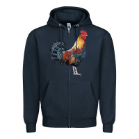 Navy New Hampshire Red Rooster Zipper Hoodie - LillyAllenDesigns
