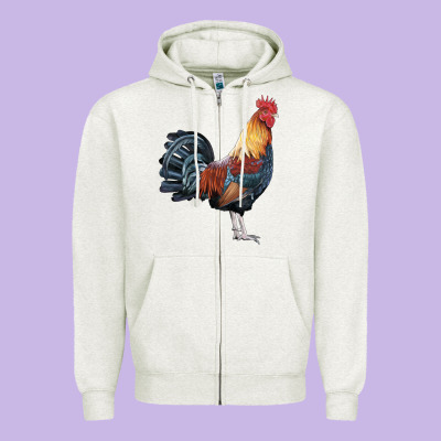 New Hampshire Red Rooster Zipper Hoodie Designed By Lillyallendesigns