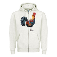 Oatmeal Heather New Hampshire Red Rooster Zipper Hoodie - LillyAllenDesigns