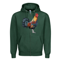 Sports Green New Hampshire Red Rooster Zipper Hoodie - LillyAllenDesigns