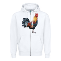 White New Hampshire Red Rooster Zipper Hoodie - LillyAllenDesigns
