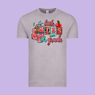 Little Miss 4 Th Grade Vintage Tee Designed By Adodesignshop