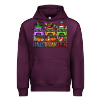 Mauve Wine hallothanksmas school bus Urban Hoodie - texasbilliewilder