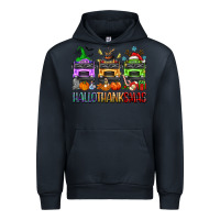 Navy hallothanksmas school bus Urban Hoodie - texasbilliewilder