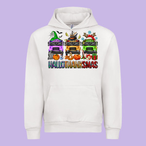 Hallothanksmas School Bus Urban Hoodie Designed By Texasbilliewilder