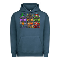 Pigment Midnight Navy hallothanksmas school bus Urban Hoodie - texasbilliewilder