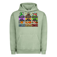 Pigment Oil Green hallothanksmas school bus Urban Hoodie - texasbilliewilder