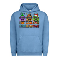 Pigment Pebble Blue hallothanksmas school bus Urban Hoodie - texasbilliewilder