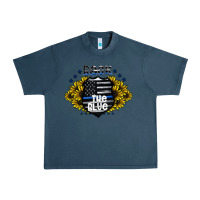 Midnight Navy back the blue Urban Heavy Tee - CowhideDigitalArt