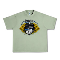 Oil Green back the blue Urban Heavy Tee - CowhideDigitalArt