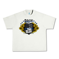 Pistachio back the blue Urban Heavy Tee - CowhideDigitalArt