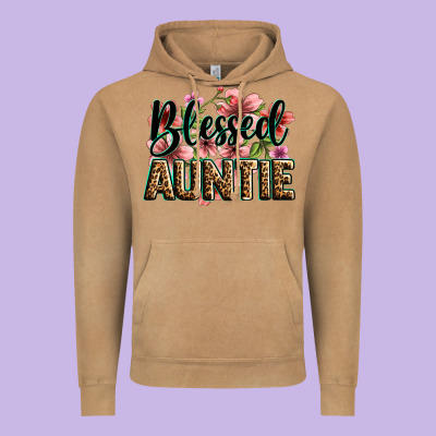 Flowers Blessed Auntie Vintage Hoodie Designed By Zillion Design Studio