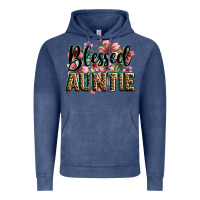Vintage Denim flowers blessed auntie Vintage Hoodie - Zillion Design Studio