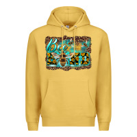 Antique Gold bee kind with sunflower and leopard background Premium Hoodie - Artiststas