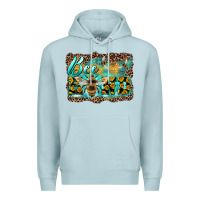 Blue Mist bee kind with sunflower and leopard background Premium Hoodie - Artiststas