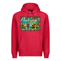 Cardinal bee kind with sunflower and leopard background Premium Hoodie - Artiststas