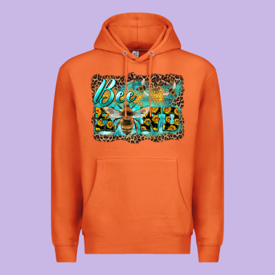 Bee Kind With Sunflower And Leopard Background Premium Hoodie Designed By Artiststas