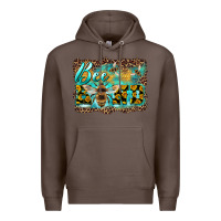 Coffee bee kind with sunflower and leopard background Premium Hoodie - Artiststas