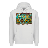 Dove Grey bee kind with sunflower and leopard background Premium Hoodie - Artiststas
