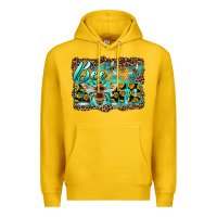 Lemon bee kind with sunflower and leopard background Premium Hoodie - Artiststas