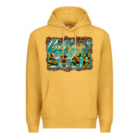Mustard bee kind with sunflower and leopard background Premium Hoodie - Artiststas