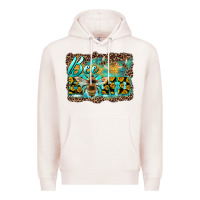 Pale Pink bee kind with sunflower and leopard background Premium Hoodie - Artiststas