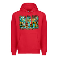 Red bee kind with sunflower and leopard background Premium Hoodie - Artiststas