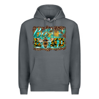 Rock bee kind with sunflower and leopard background Premium Hoodie - Artiststas
