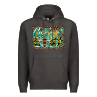 Smoke bee kind with sunflower and leopard background Premium Hoodie - Artiststas