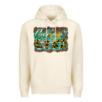 Tofu bee kind with sunflower and leopard background Premium Hoodie - Artiststas