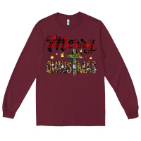Burgundy merry christmas Long Sleeve Tee - JahusDesignShop